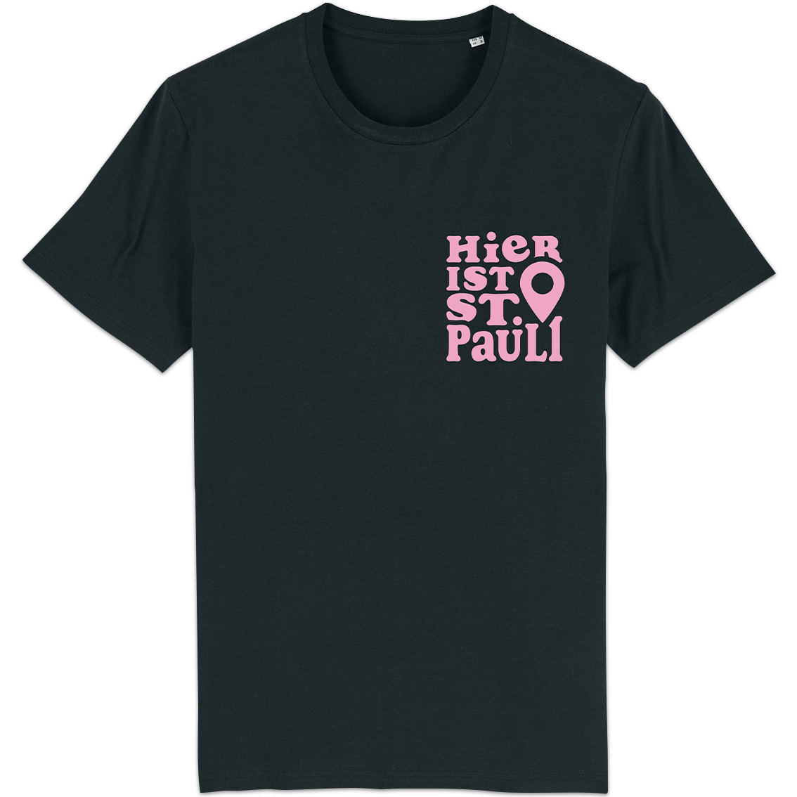 Shirt "Hier ist St. Pauli" pink on black